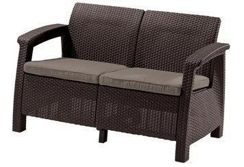Диван для саду та тераси Keter Corfu II Love Seat 258946 коричневий 258946 фото