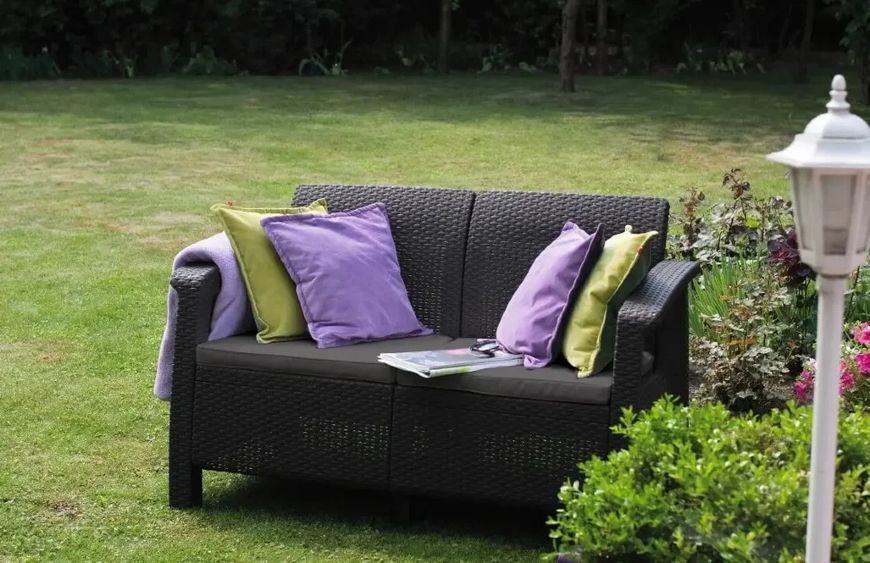 Диван для саду та тераси Keter Corfu II Love Seat 258946 коричневий 258946 фото