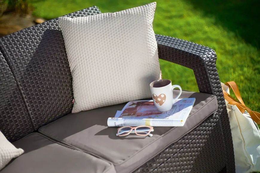 Диван для саду та тераси Keter Corfu II Love Seat 258946 коричневий 258946 фото