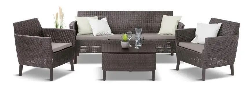 Диван садовий SALEMO 3 SEATER SOFA Keter Коричневий 244095 244095 фото