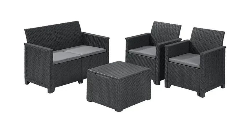 Комплект садовой мебели Keter Emma 2 Seater Sofa Set (246156) графит 253948 253948 фото