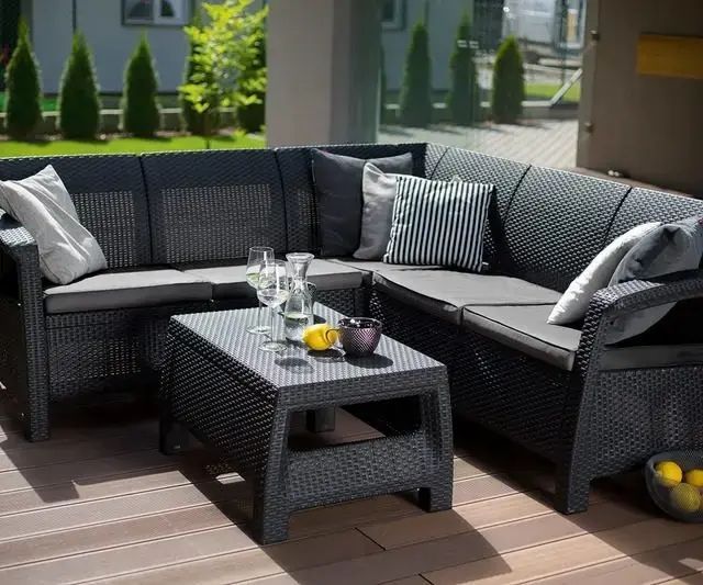 Диван садовий кутовий Keter Corfu RELAX SOFA Графіт 241726 241726 фото