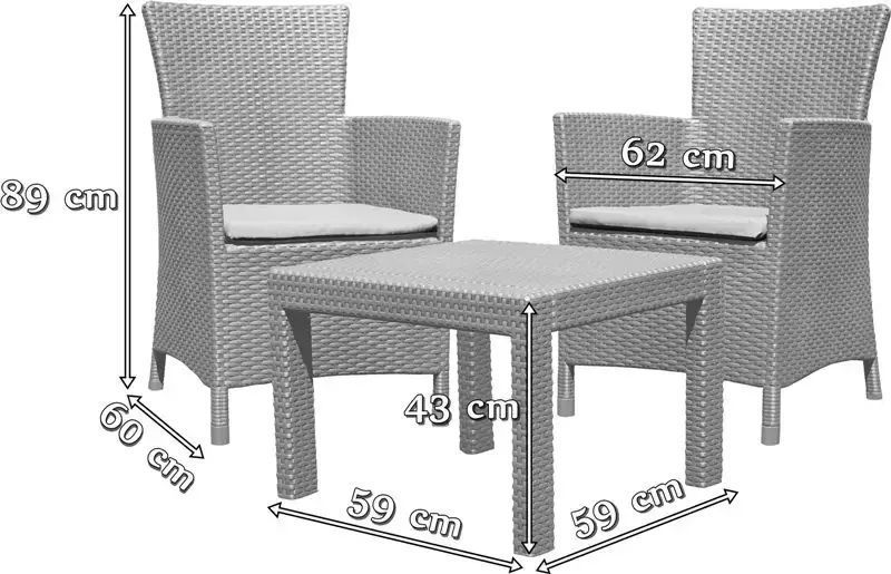 Набір садових меблів Keter SALVADOR BALCONY SET Капучино 219451 219451 фото
