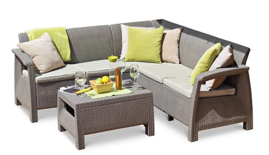 Диван садовий кутовий Keter Corfu RELAX SOFA Капучино 241727 241727 фото
