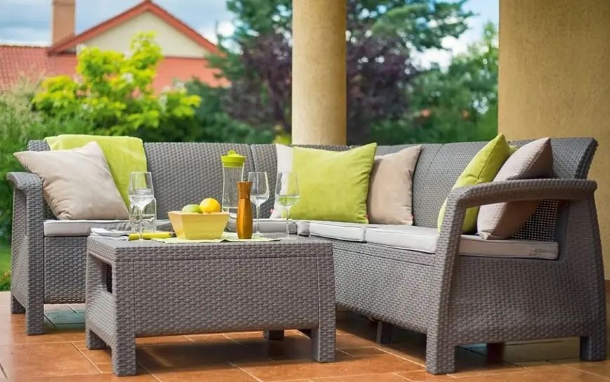 Диван садовий кутовий Keter Corfu RELAX SOFA Капучино 241727 241727 фото