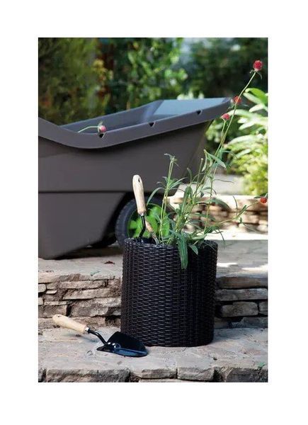 Горщик для квітів Keter Medium Cylinder Planter антрацит 229123 229123 фото