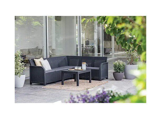 Набір садових меблів Rosalie 6 Seater Corner With Orlando Big Table графіт 249584 249584 фото