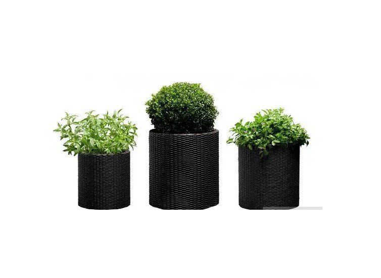 Горщик для квітів Keter Medium Cylinder Planter антрацит 229123 229123 фото