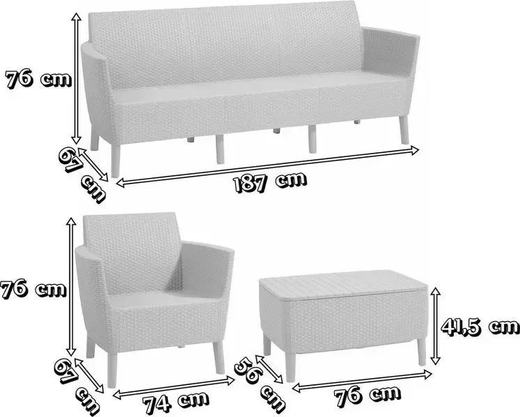 Комплект садових меблів Keter Salemo 3 seater set (238590) графіт 253239 253239 фото