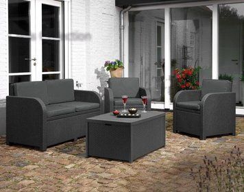 Комплект садовой мебели Modena + стол ящик Графит Allibert 218236 218236 фото