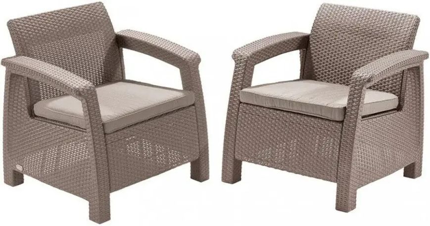Комплект кресел Keter Corfu Duo set Капучино 227643 227643 фото