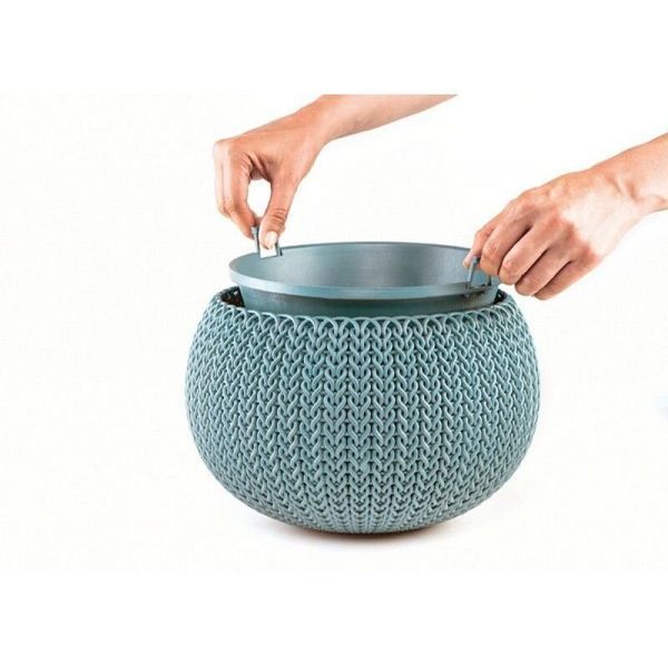 Горщик для рослин Cozies S в комплекті ланцюжок бірюзовий Keter 7290106929258 фото