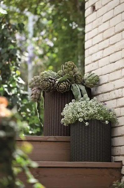 Комплект кашпо для квітів Keter Cylinder Planters S + M + L коричневий 220455 220455 фото