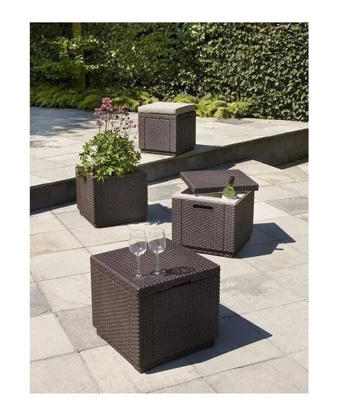 Пуф Куб із подушкою Keter Cube With Cushion коричневий 209435 209435 фото