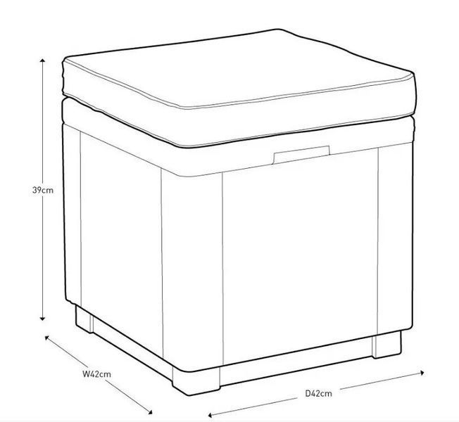 Пуф Куб із подушкою Keter Cube With Cushion коричневий 209435 209435 фото
