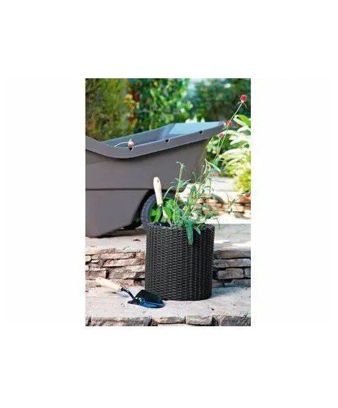 Цветочный горшок Keter Small Cylinder Planter антрацит 229120 229120 фото