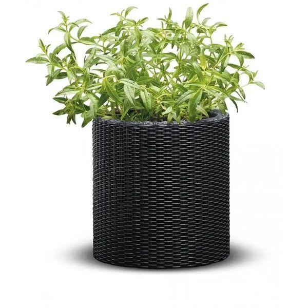 Цветочный горшок Keter Small Cylinder Planter антрацит 229120 229120 фото
