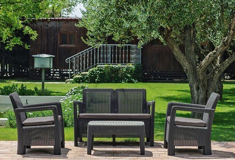 Комплект садових меблів Tarifa lounge Графіт Allibert 233195 233195 фото