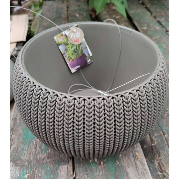 Горщик для рослин Cozies S в комплекті ланцюжок коричневий Keter 7290106932395 фото