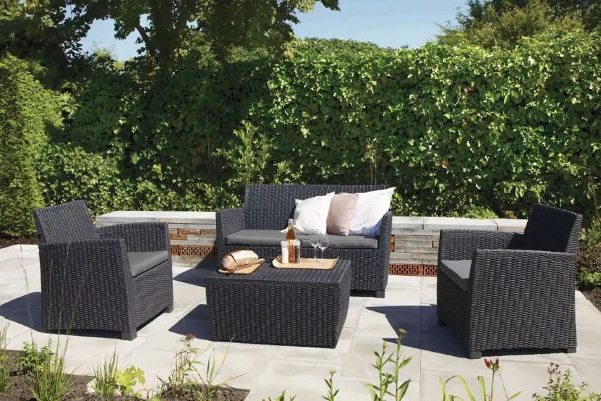 Комплект меблів для тераси CORONA WITH CUSHION BOX Графіт 231616 231616 фото