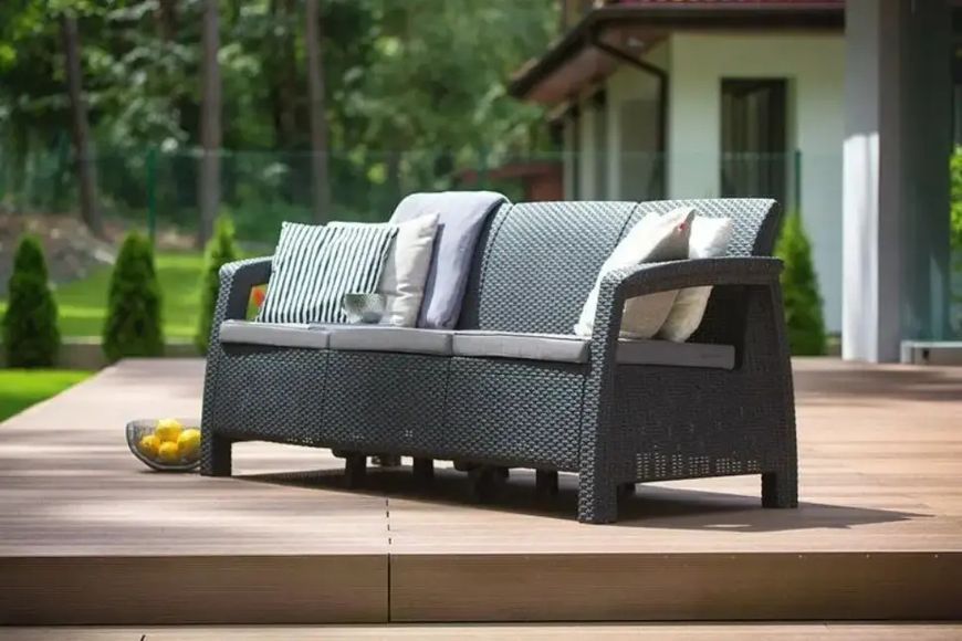 Диван садовий Keter Corfu love seat max Графіт 223211 223211 фото