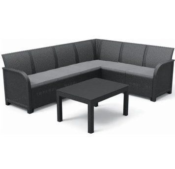 Садовый диван с подушками Elodie 6 seater Corner графит 249586 249586 фото