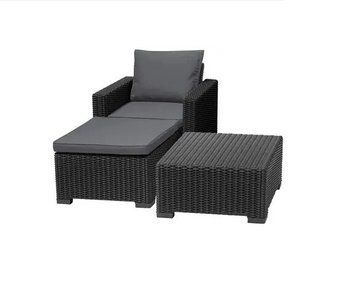 Комплект меблів для тераси Moorea Table + Chair + Stool With Cushion (231729) графіт 252962 252962 фото