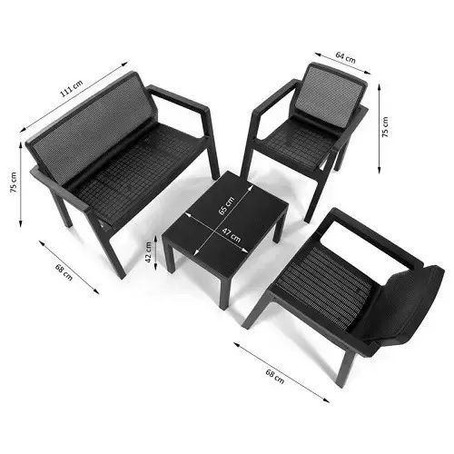Набор мебели Emily Patio set с подушками графит Keter 8711245148250 8711245148250 фото