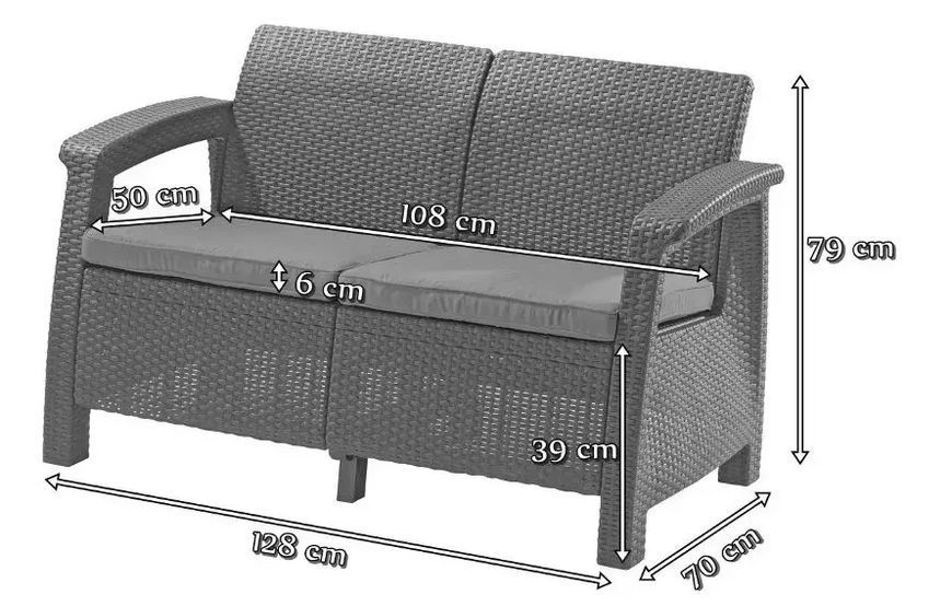 Софа Keter Corfu love seat Графит 223233 223233 фото