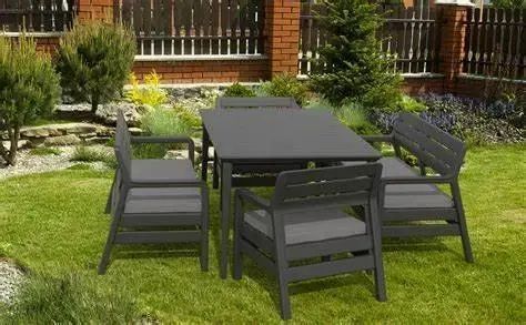 Комплект пластиковой садовой мебели из искусственного ротанга Keter Pelano Set With Lima Table графит 233328 233328 фото