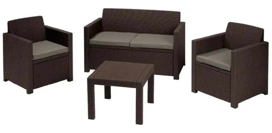 Комплект садових меблів Alibert ALABAMA SET Коричневий 213967 213967 фото