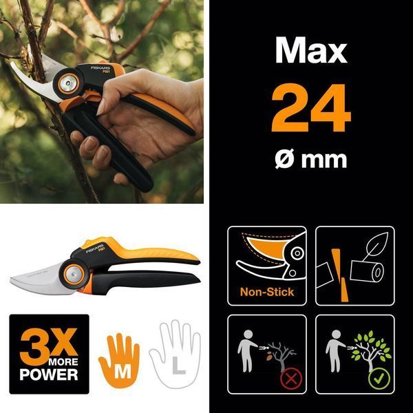 Плоскостной секатор Fiskars X-series&trade; P921 M (1057173) 1057173 фото