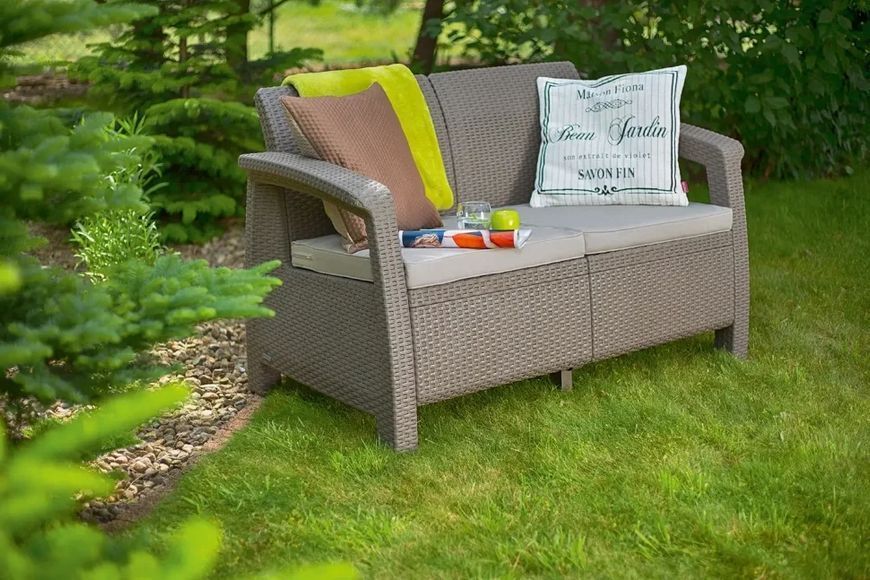Диван для саду і тераси Keter Corfu II Love Seat 258974 капучино 258974 фото