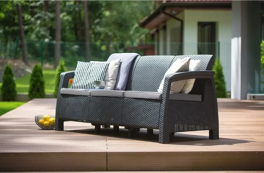 Диван для сада и террасы Keter Corfu Love Seat Max 258975 графит 258975 фото