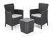 Набір пластикових садових меблів Keter Trenton Balcony (Round Wicker Luzon Table) 231695 графіт 231695 фото 1