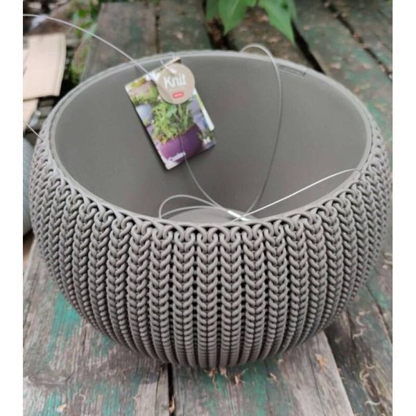 Горщик для рослин Cozies M коричневий в комплекті ланюжок Keter 7290106932470 фото