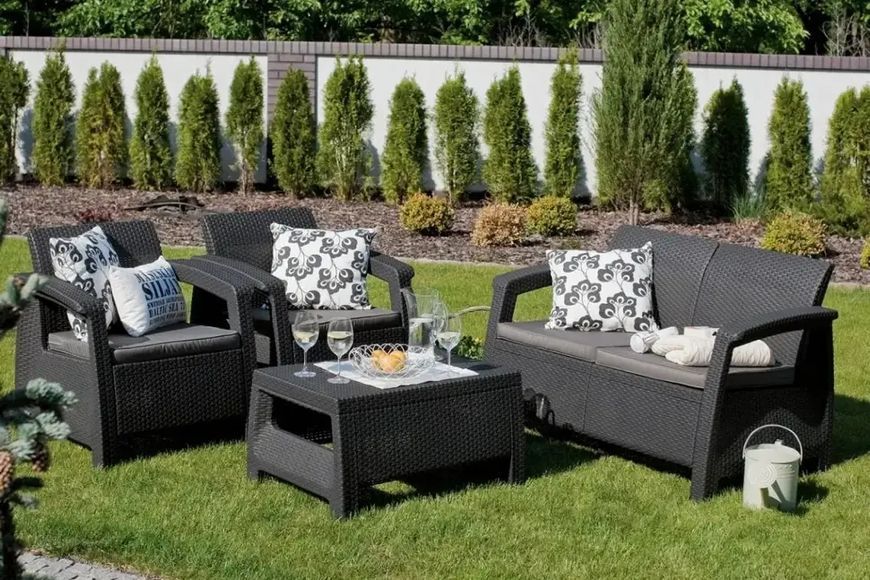 Комплект садових меблів Keter Corfu Set Графіт 223204 223204 фото