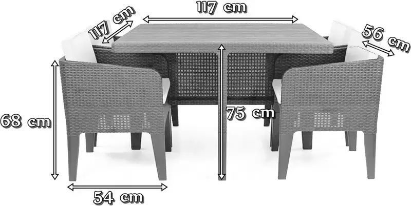 Комплект садовой мебели KETER COLUMBIA SET 5 Графит 247480 247480 фото