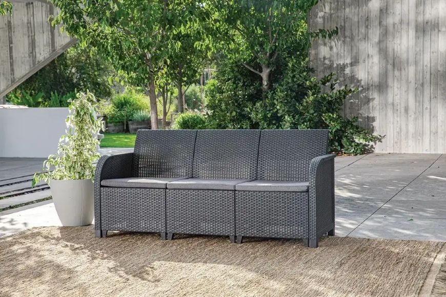 Набір садових меблів Kete Rosalie 3S 5 Seater Set With Orlando Dig Table графіт 249587 249587 фото
