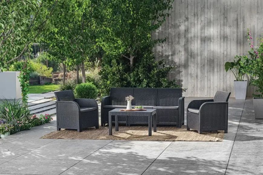 Набір садових меблів Kete Rosalie 3S 5 Seater Set With Orlando Dig Table графіт 249587 249587 фото