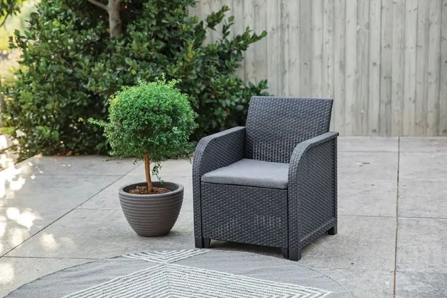 Набір садових меблів Kete Rosalie 3S 5 Seater Set With Orlando Dig Table графіт 249587 249587 фото