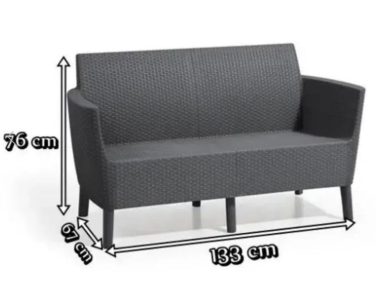 Диван садовый SALEMO 2 SOFA Графит 244099 244099 фото