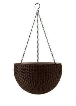 Горщик для рослин Rattan hanging sphere коричневий Keter 7290106924567 фото