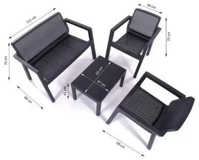 Набор садовой мебели Keter Emily Patio set графит 247063 247063 фото