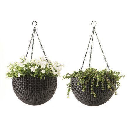 Горщик для рослин Rattan hanging sphere коричневий Keter 7290106924567 фото