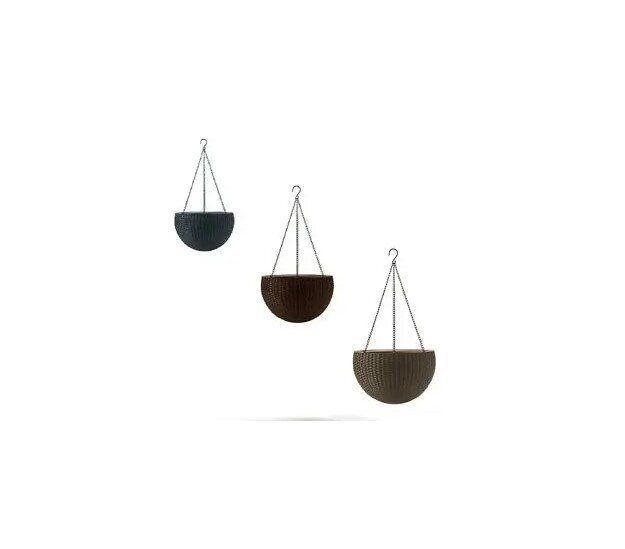 Підвісний квітковий горщик Rattan Style Hanging кашпо 8,6л Keter коричневий 229544 229544 фото