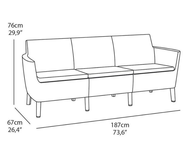 Диван садовый SALEMO 3 SEATER SOFA Keter Капучино 244094 244094 фото